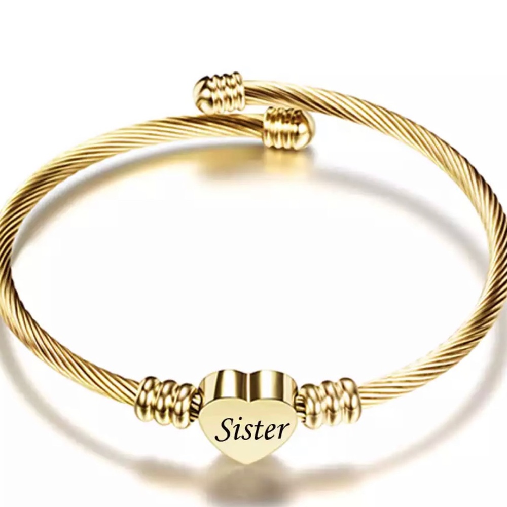 Customize Mom Heart Charm Bracelets New Stainless Steel Cuff  Bracelet Bangle